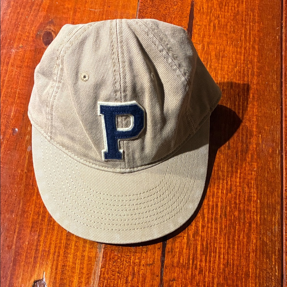 Tan Cap with Blue Letter P